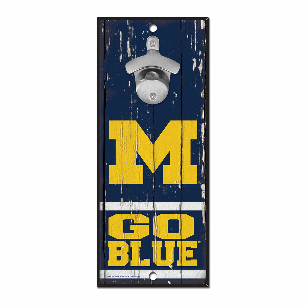 Michigan Wolverines 5" x 11" Bottle Opener Wood Sign by Wincraft