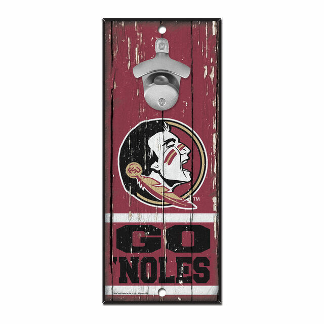 Florida State Seminoles 5" x 11" Bottle Opener Wood Sign by Wincraft