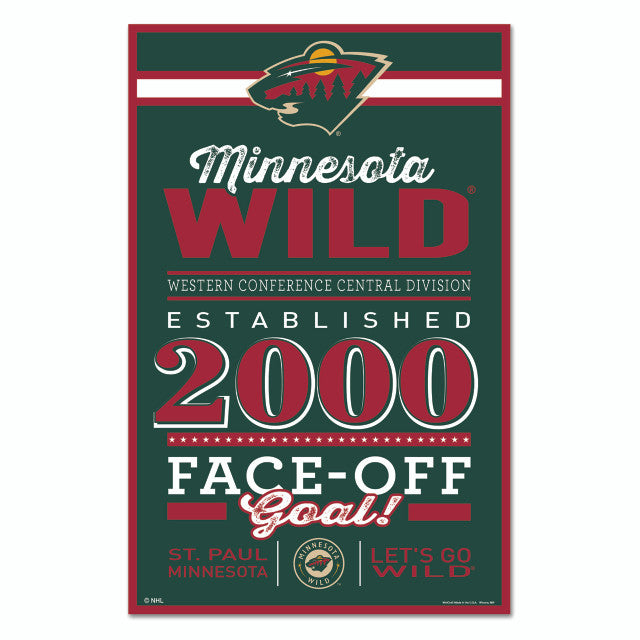 Minnesota Wild 11"x 17" Established Wood Sign by Wincraft