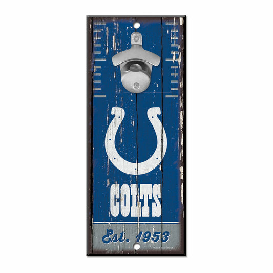 Indianapolis Colts 5" x 11" Bottle Opener Wood Sign by Wincraft