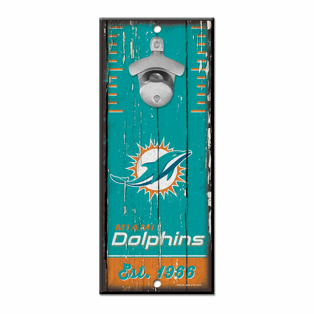 Miami Dolphins 5" x 11" Bottle Opener Wood Sign by Wincraft