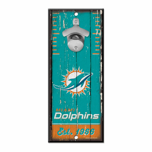Miami Dolphins 5" x 11" Bottle Opener Wood Sign by Wincraft