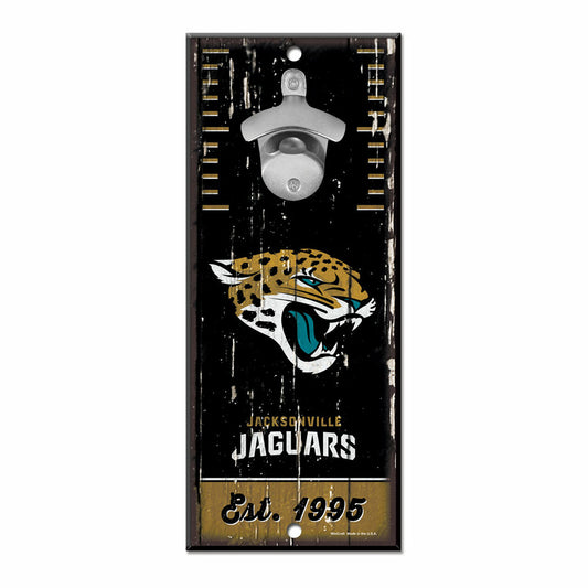 Jacksonville Jaguars 5" x 11" Bottle Opener Wood Sign by Wincraft