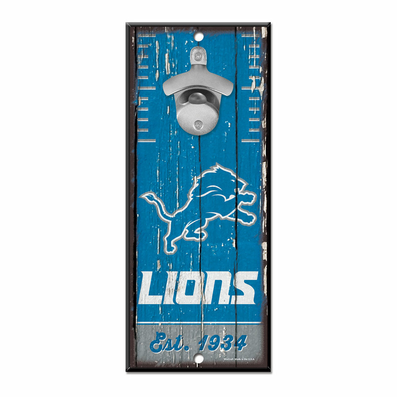 Detroit Lions 5" x 11" Bottle Opener Wood Sign by Wincraft