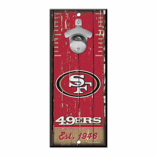 San Francisco 49ers 5" x 11" Bottle Opener Wood Sign by Wincraft