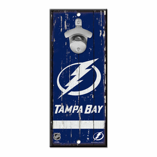 Tampa Bay Lightning 5" x 11" Bottle Opener Wood Sign by Wincraft