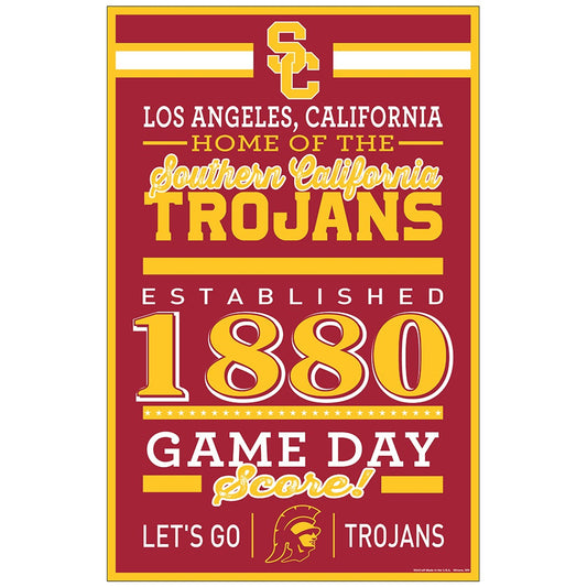 USC Trojans 11"x 17" Established Wood Sign by Wincraft