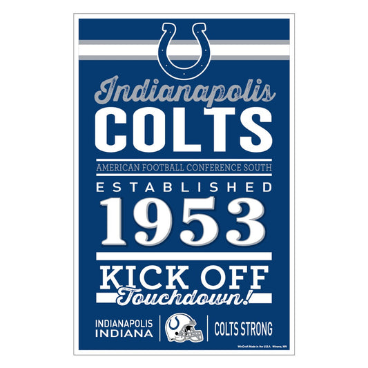 Indianapolis Colts 11"x 17" Established Wood Sign by Wincraft