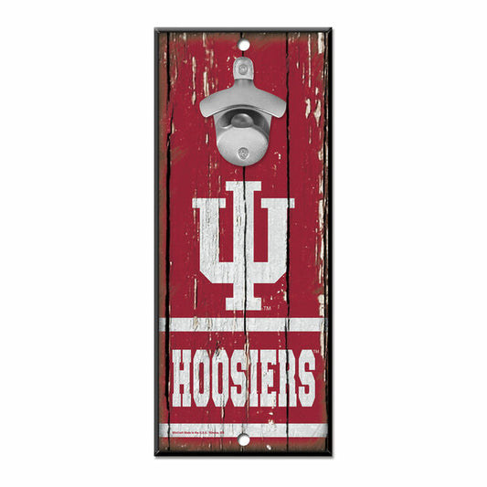 Indiana Hoosiers 5" x 11" Bottle Opener Wood Sign by Wincraft