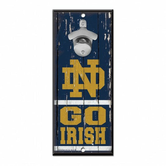 Notre Dame Fighting Irish 5" x 11" Bottle Opener Wood Sign by Wincraft