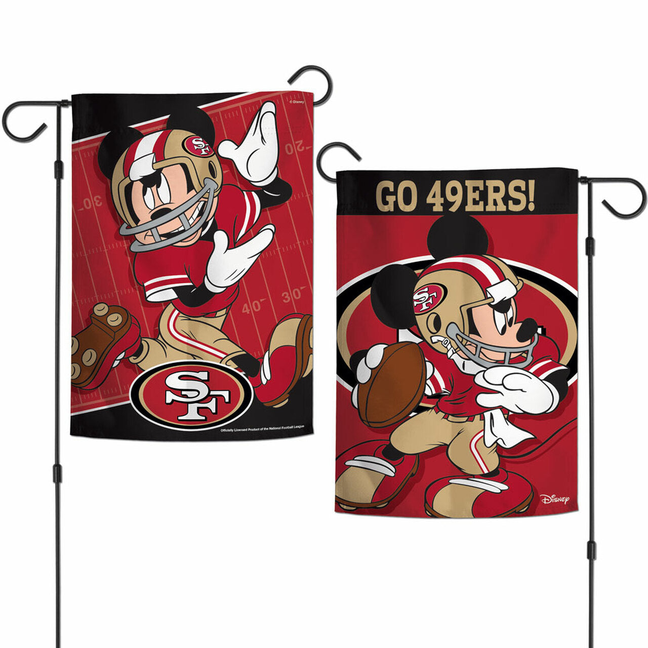 San Francisco 49ers Disney 12" x 18" Garden Flag 2 Sided by Wincraft