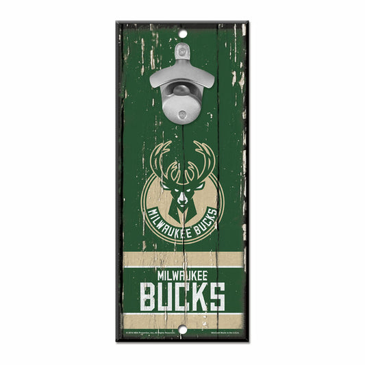 Milwaukee Bucks 5" x 11" Bottle Opener Wood Sign by Wincraft