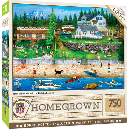 Homegrown 4th of July at Seabeck Jigsaw Puzzle - 750 pieces featuring summer beach festivities, by Cindy Mangutz.