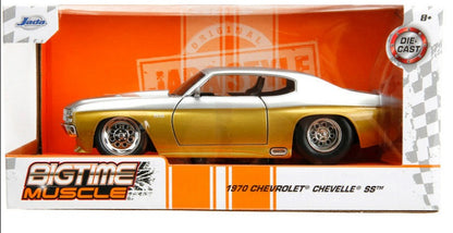 1970 Chevrolet Chevelle SS Gold and Silver Metallic "Bigtime Muscle" 1/24 Diecast Model Car by Jada