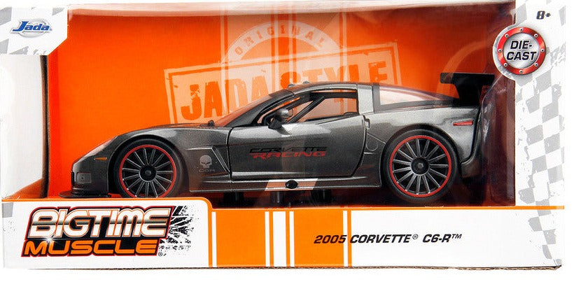 2005 Chevrolet Corvette C6-R Dark Gray Metallic "Corvette Racing" "Bigtime Muscle" Series 1/24 Diecast Model Car by Jada