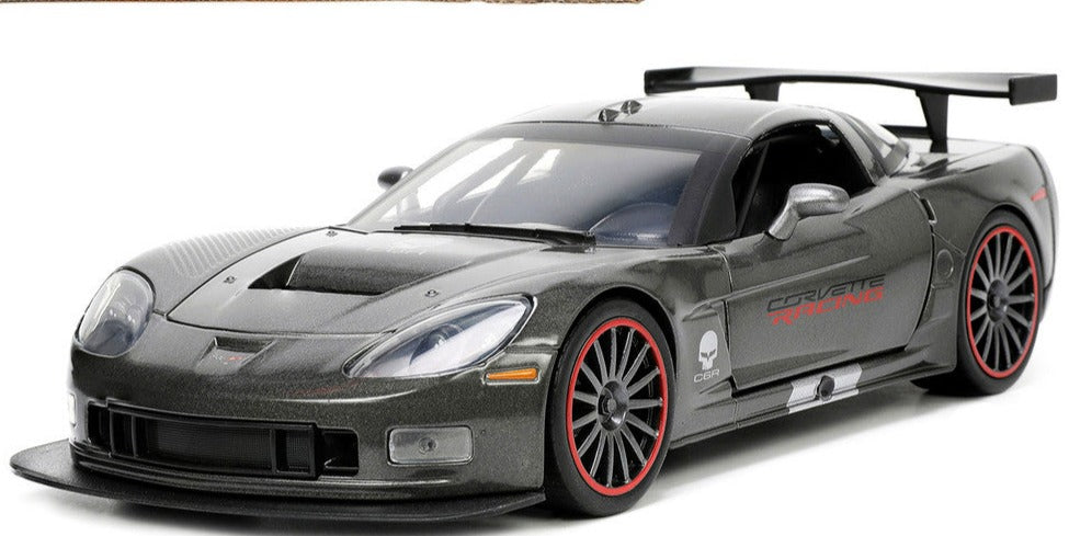 2005 Chevrolet Corvette C6-R Dark Gray Metallic "Corvette Racing" "Bigtime Muscle" Series 1/24 Diecast Model Car by Jada