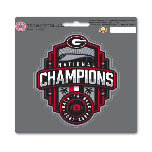 Georgia Bulldogs Football Back to Back Champions 2021-2022 Large Decal by Fanmats