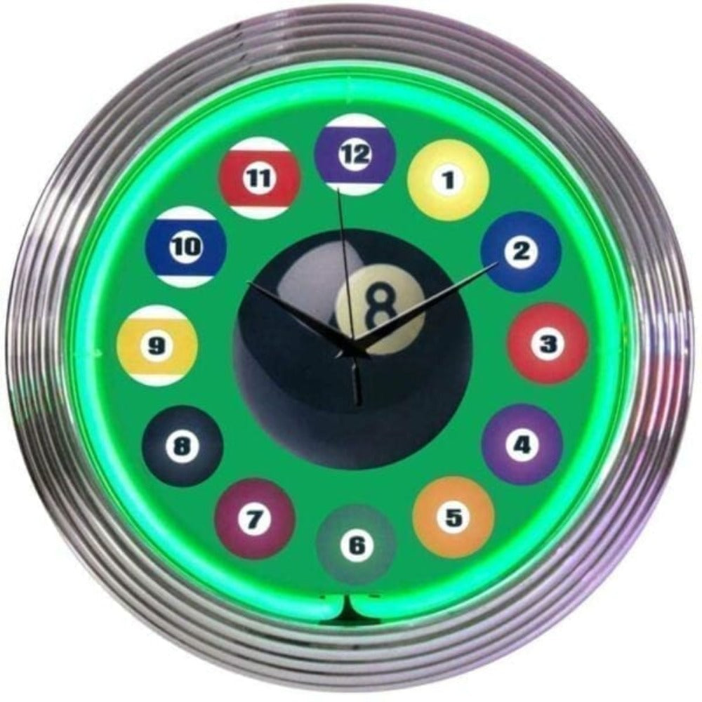 Billiard Ball Green 15" Neon Clock by Neonetics