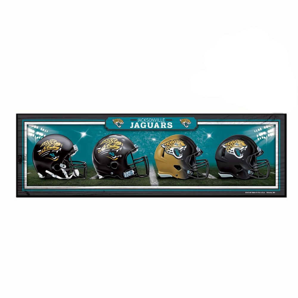 Jacksonville Jaguars "History of Helmets" 9" x 30" Wood Sign by Wincraft