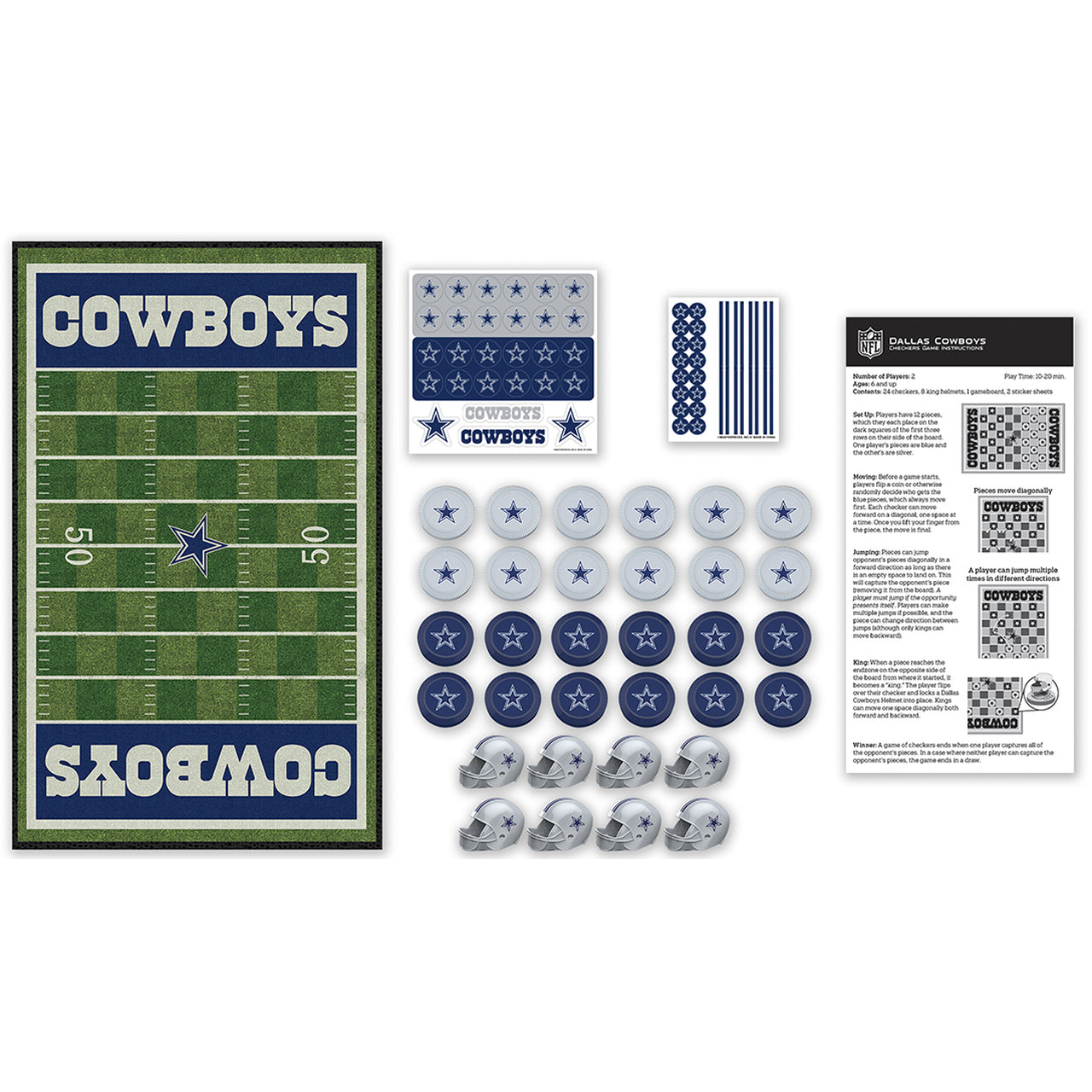 Dallas Cowboys Checkers Board Game by Masterpieces