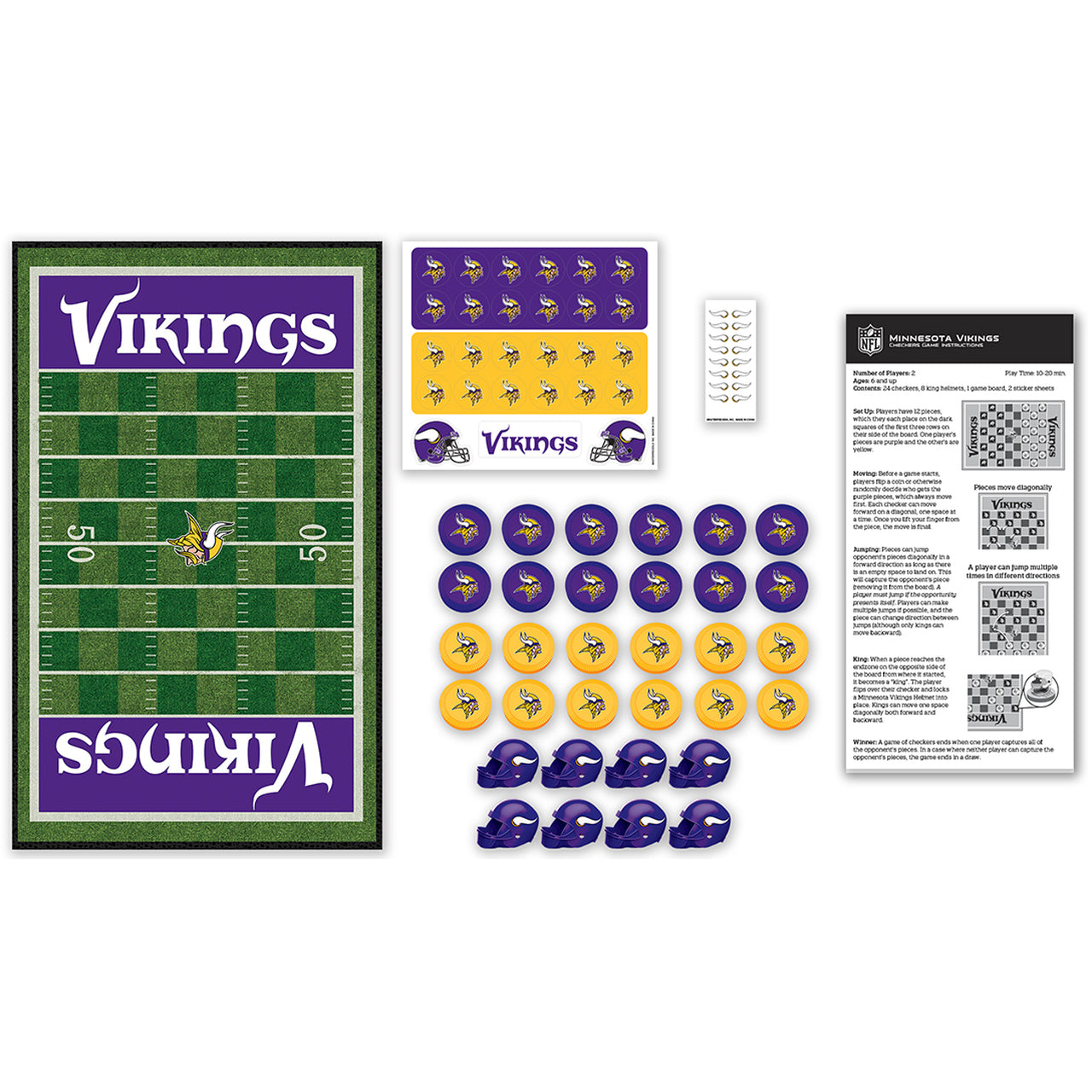 Minnesota Vikings Checkers Board Game by Masterpieces