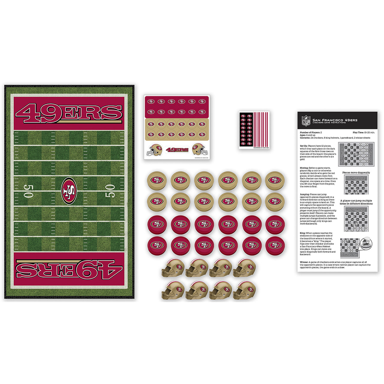San Francisco 49ers Checkers Board Game by Masterpieces