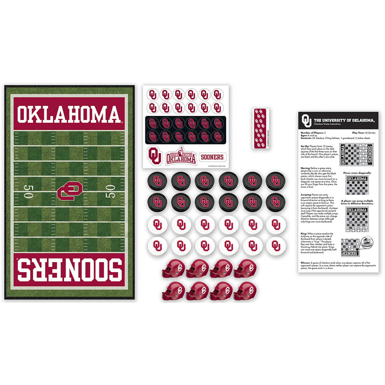 Oklahoma Sooners Checkers Board Game by Masterpieces