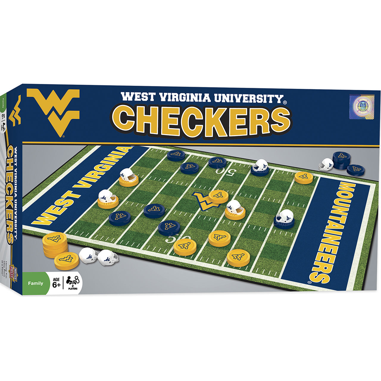 West Virginia {WVU} Mountaineers Checkers Board Game by Masterpieces