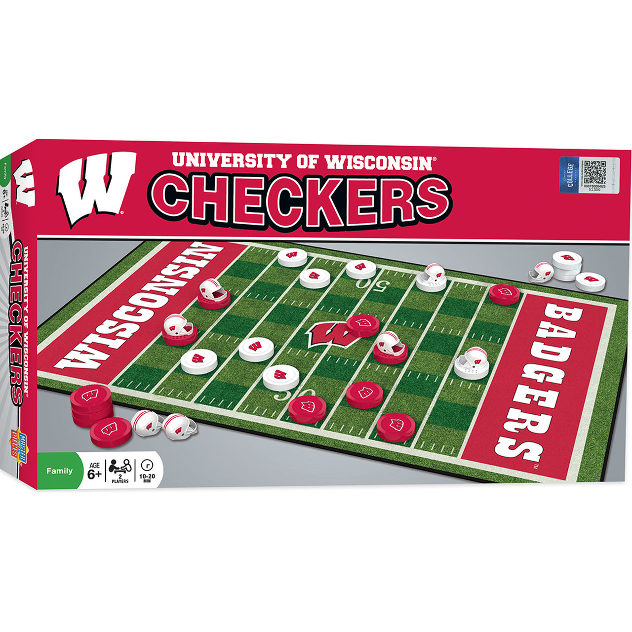 Wisconsin Badgers Checkers Board Game by Masterpieces