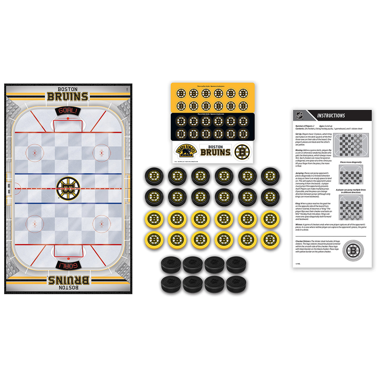 Boston Bruins Checkers Board Game by Masterpieces