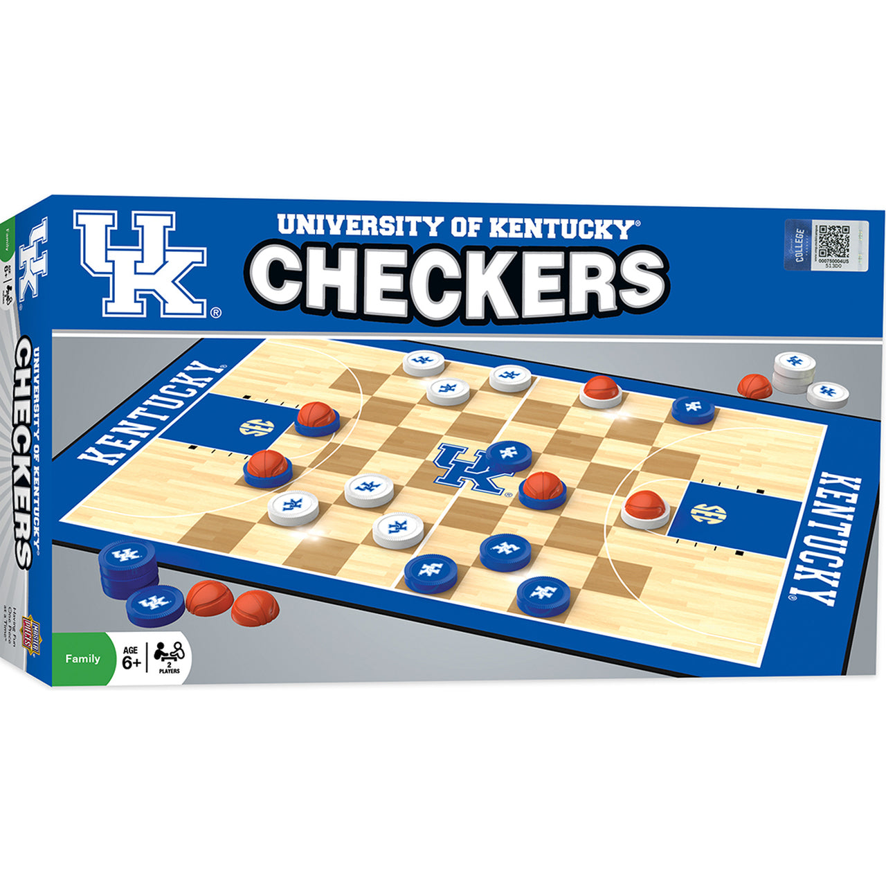 Kentucky Wildcats NCAA Checkers Board Game: Classic checkers with football helmet kings. 2 players, ages 6+. Officially licensed.
