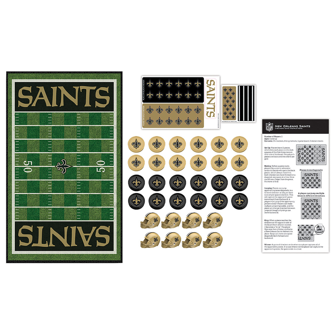 New Orleans Saints Checkers Board Game by Masterpieces