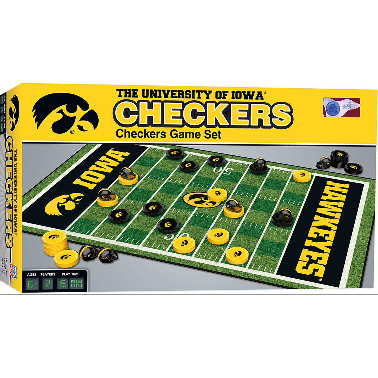 Iowa Hawkeyes Checkers Board Game by Masterpieces