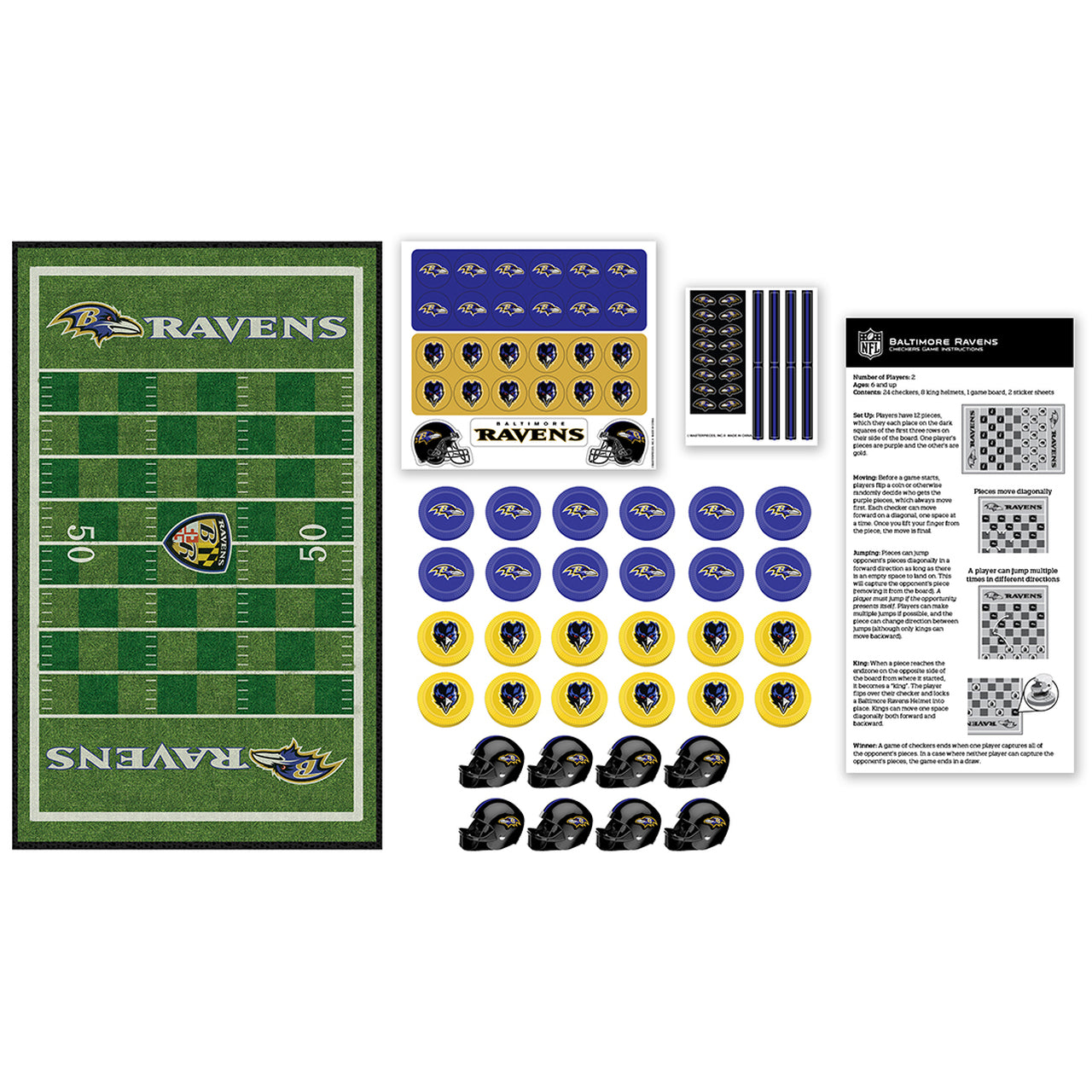 Baltimore Ravens Checkers Board Game by Masterpieces