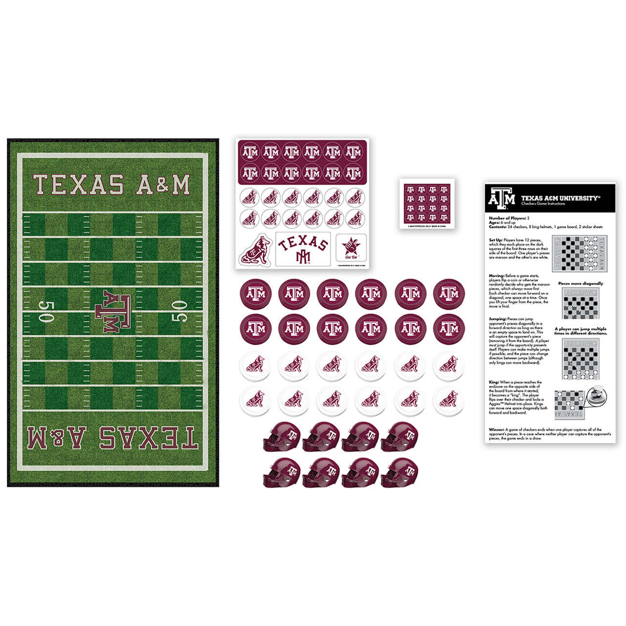 Texas A&M Checkers Board Game by Masterpieces