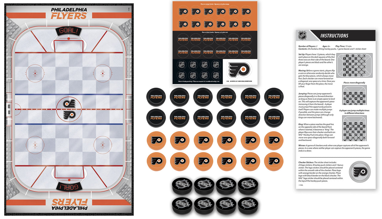 Philadelphia Flyers Checkers Board Game by Masterpieces