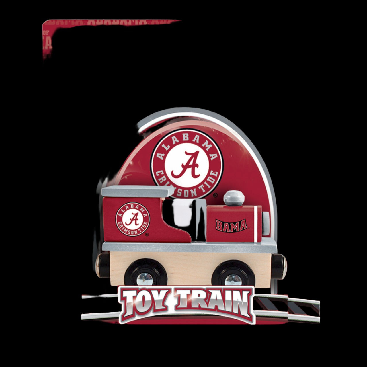 Brand-new Alabama Crimson Tide NCAA Wooden Toy Train Engine. Team graphics, works with wooden tracks. Officially licensed by Masterpieces. Perfect gift for kids 3 and up!