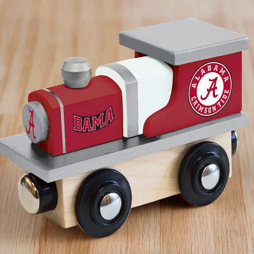 Brand-new Alabama Crimson Tide NCAA Wooden Toy Train Engine. Team graphics, works with wooden tracks. Officially licensed by Masterpieces. Perfect gift for kids 3 and up!