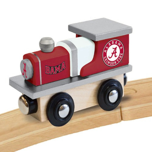 Brand-new Alabama Crimson Tide NCAA Wooden Toy Train Engine. Team graphics, works with wooden tracks. Officially licensed by Masterpieces. Perfect gift for kids 3 and up!
