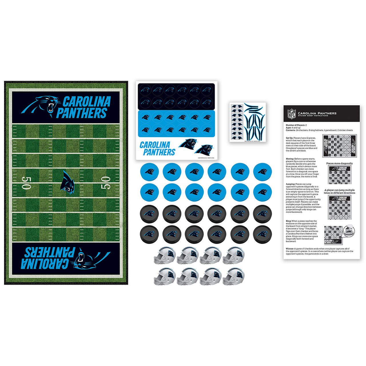 Carolina Panthers Checkers Board Game by Masterpieces