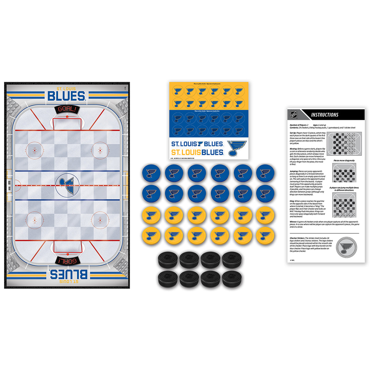 St. Louis Blues Checkers Board Game by Masterpieces