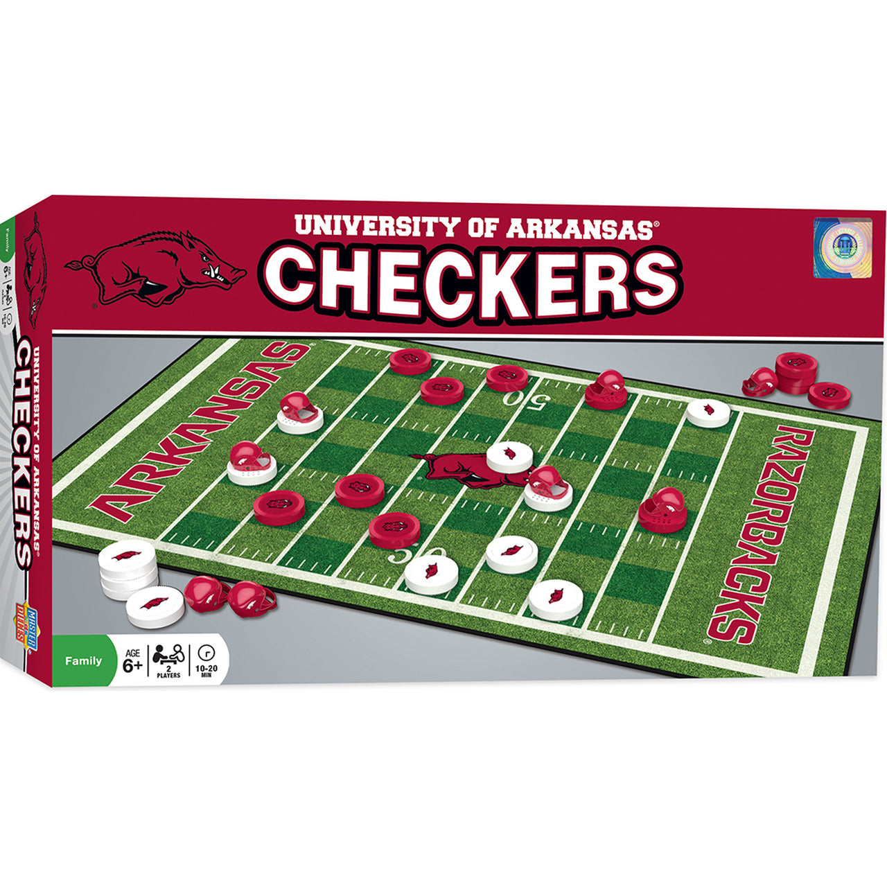 Arkansas Razorbacks Checkers Board Game by Masterpieces