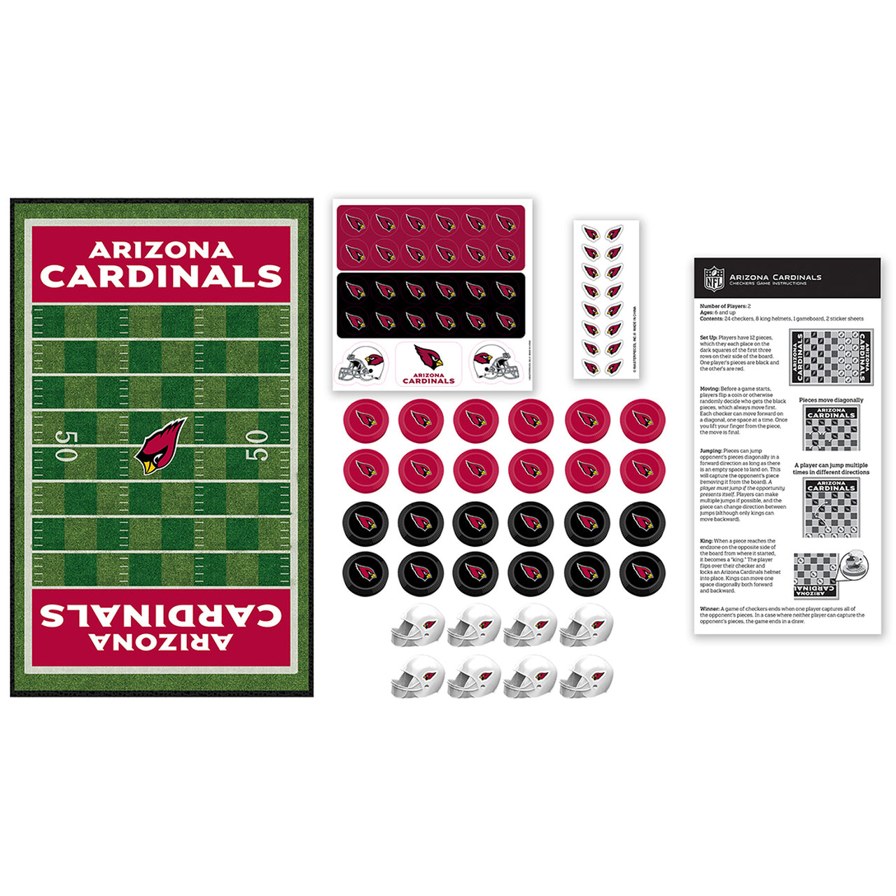 Arizona Cardinals Checkers Board Game by Masterpieces