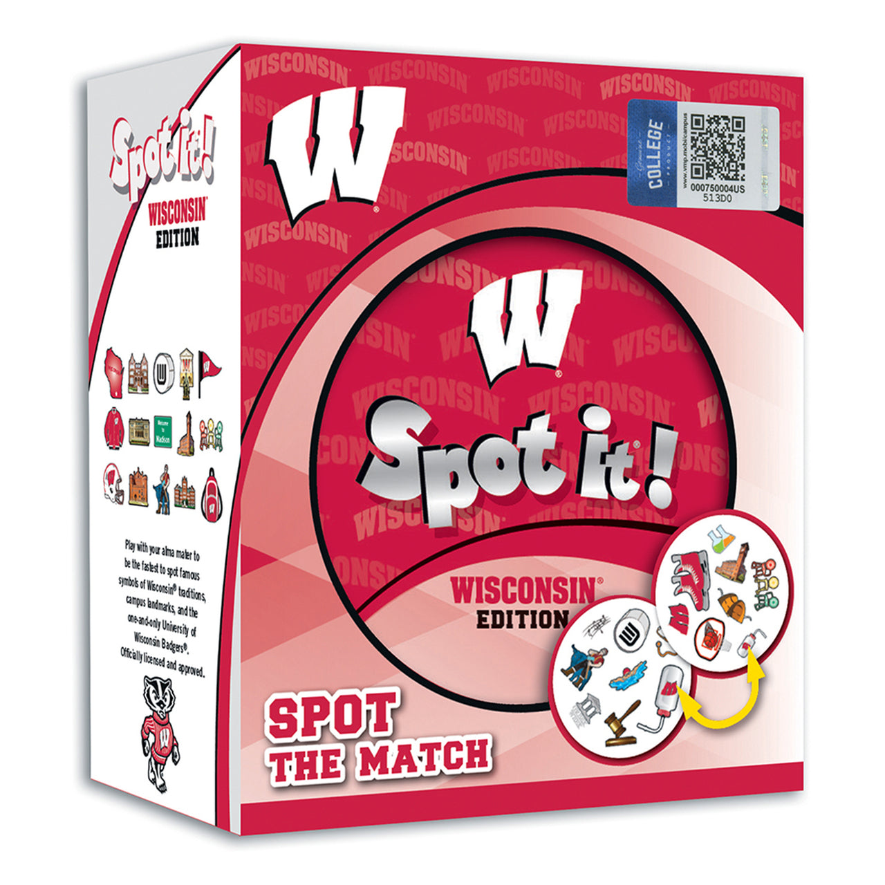Wisconsin Badgers Spot it! Card Game by Masterpieces