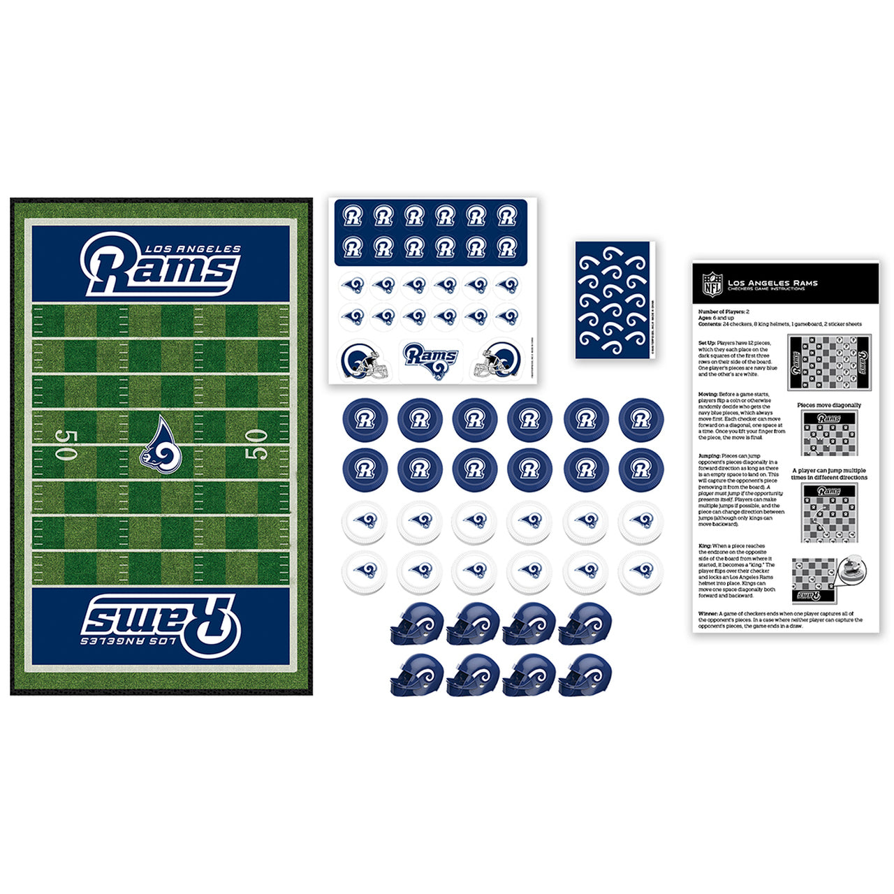 Los Angeles Rams Checkers Board Game by Masterpieces