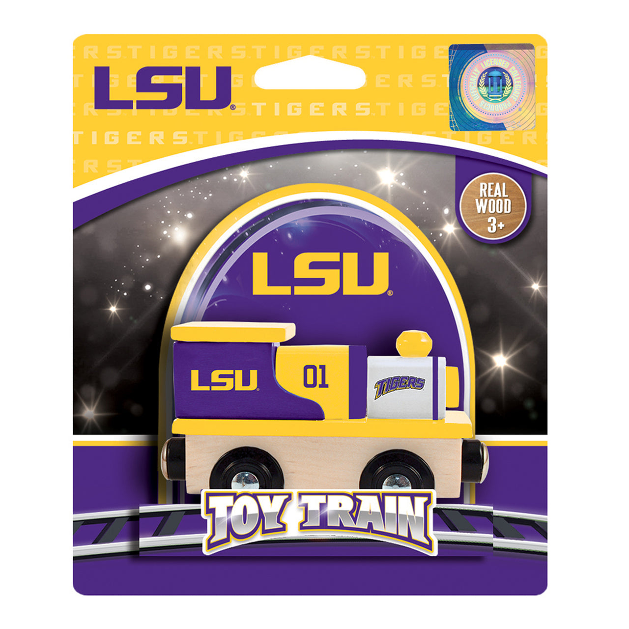 LSU Tigers Wooden Toy Train Engine by Masterpieces