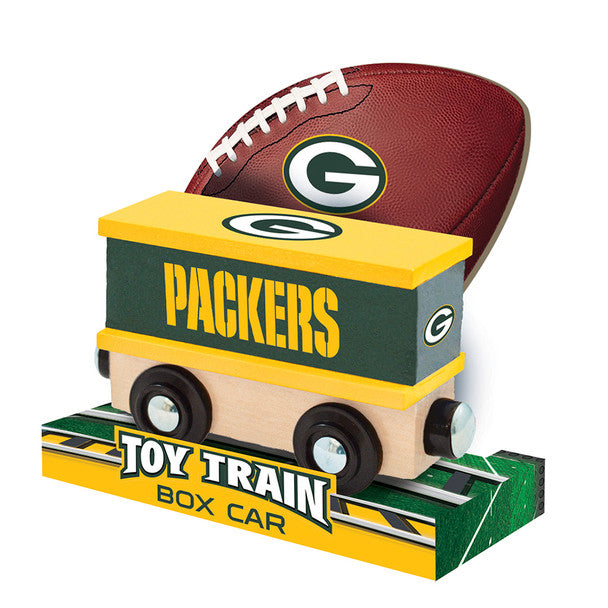 Green Bay Packers Box Car Wooden Toy Train Engine by Masterpieces