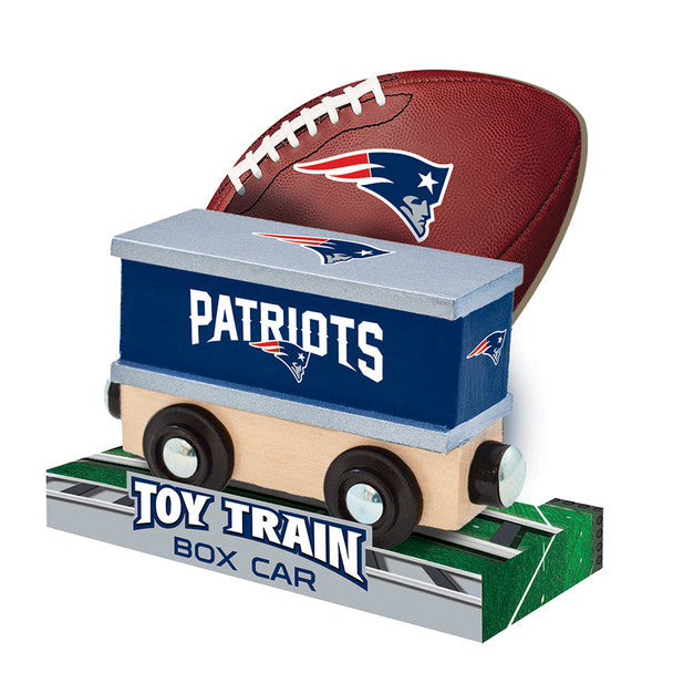 New England Patriots Box Car Wooden Toy Train Engine by Masterpieces