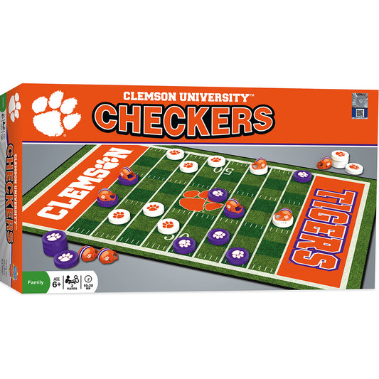 Clemson Tigers Checkers Board Game by Masterpieces