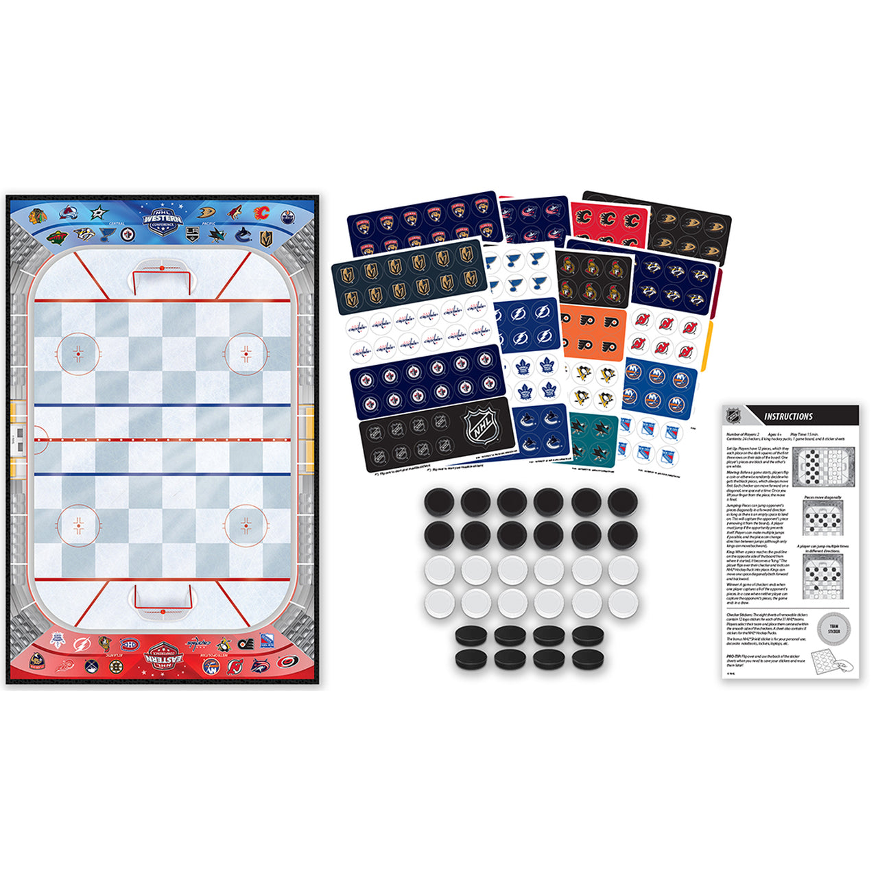 NHL League Checkers Board Game by Masterpieces